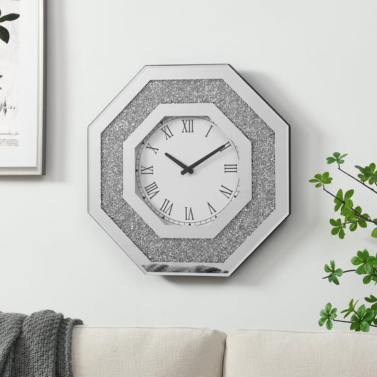Eda Contemporary Mirror Gemstone Wall Clocks