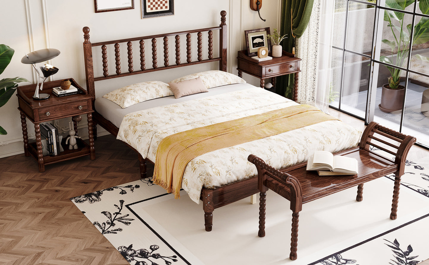 Mission Mid-Century Gourd Shaped Retro Bedroom Set