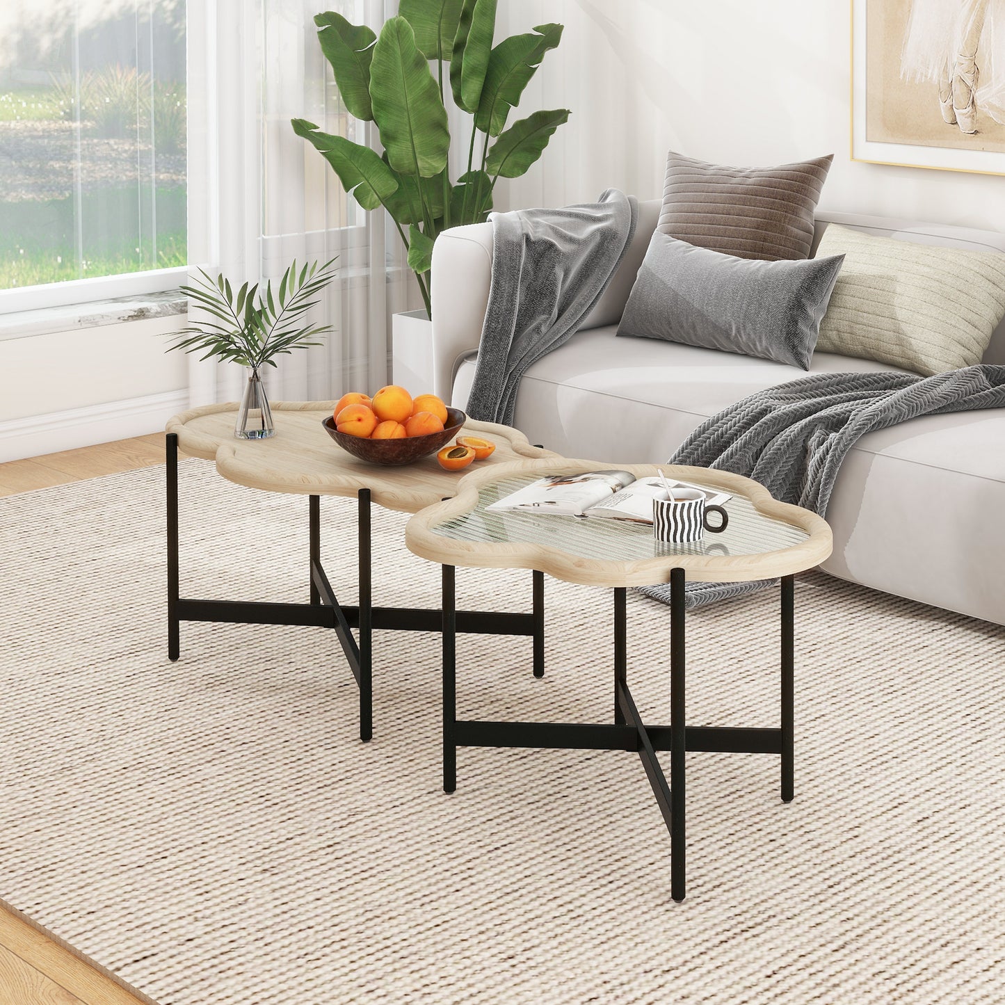 Silverleaf Contemporary Cloud Glass Coffee Table