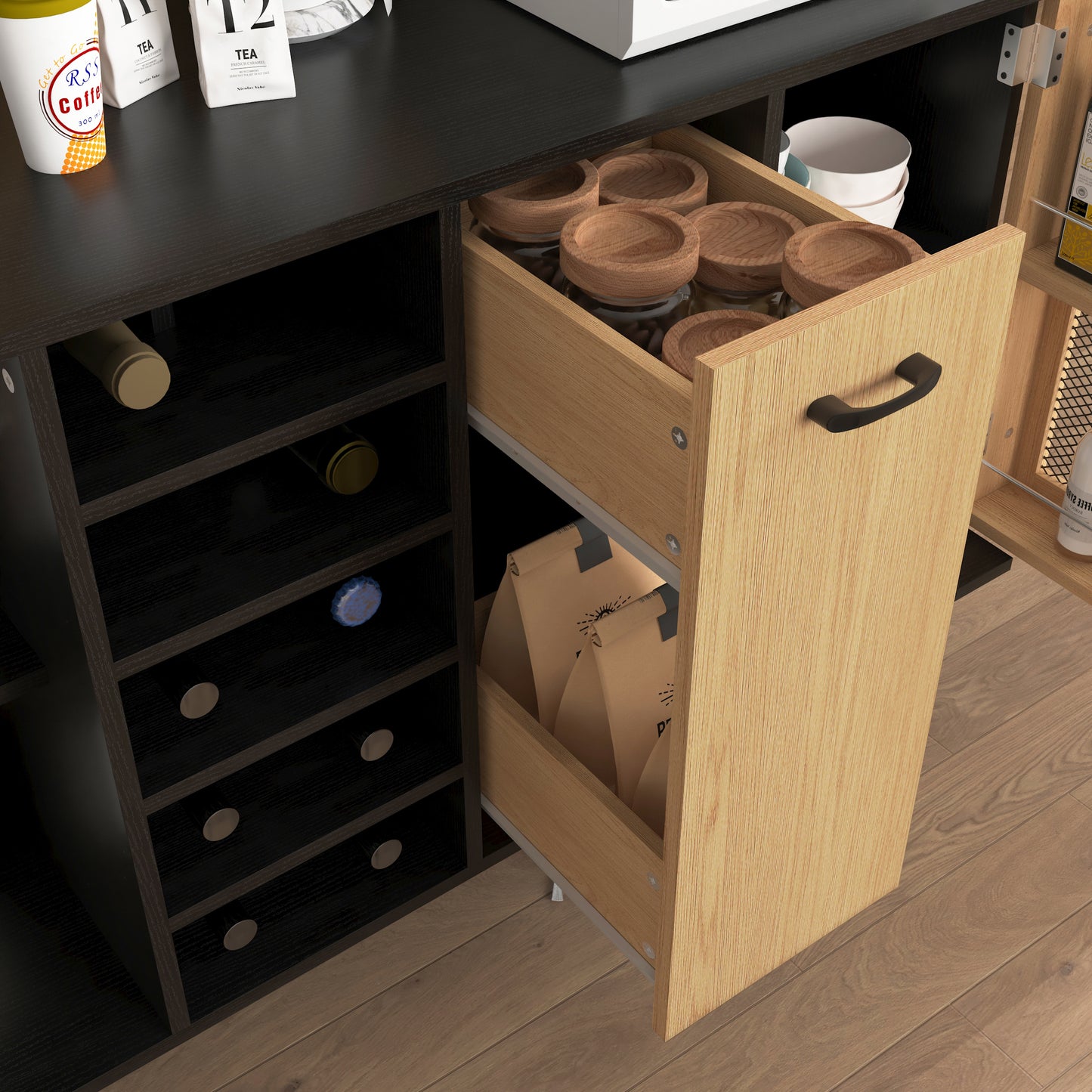 Somerset Modern Velvet Buffet Sideboard Cabinet