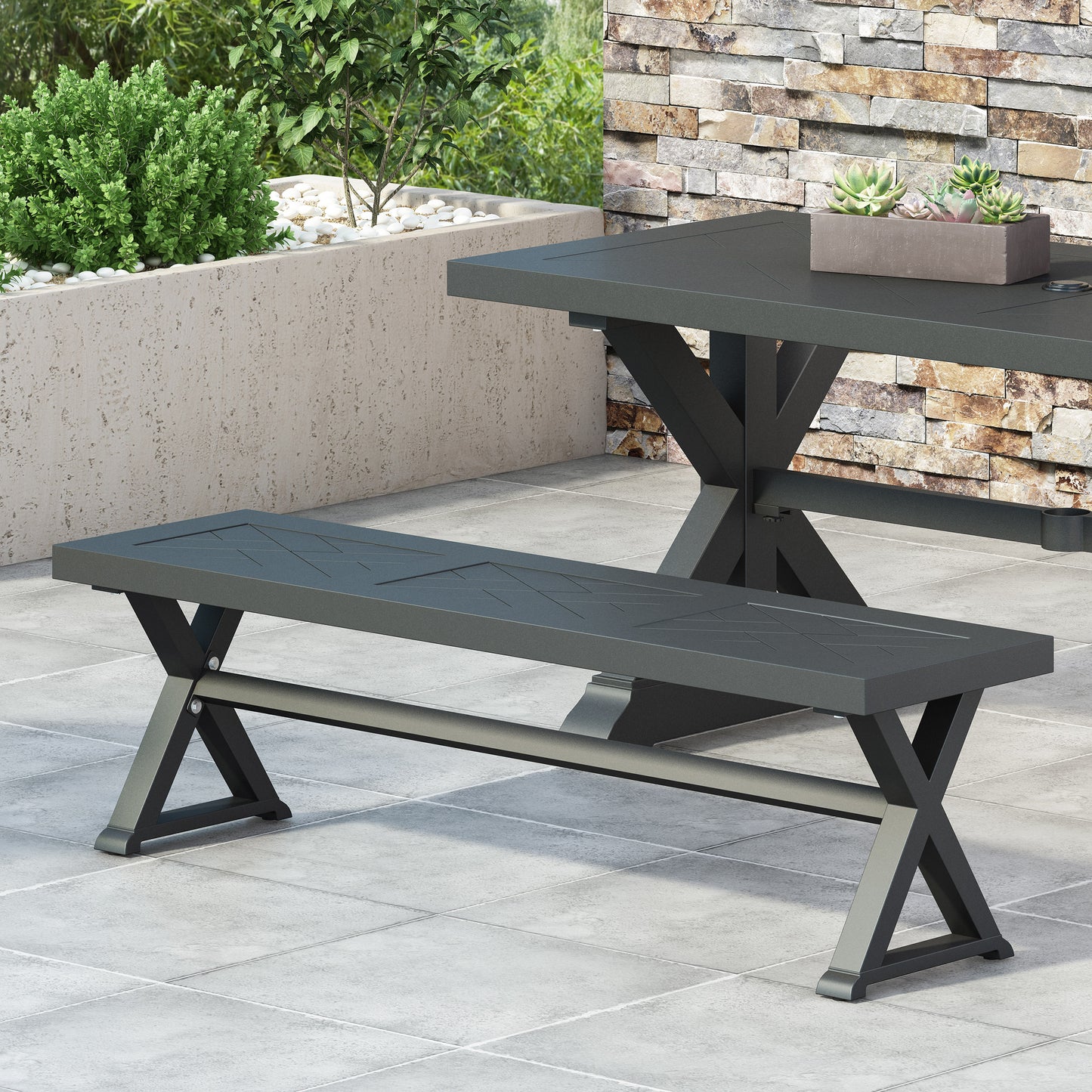 Lazzareschi Industrial Simple Dining Bench
