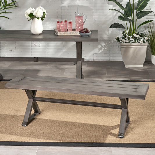 Ghivi Modern Outdoor Aluminum Table Bench