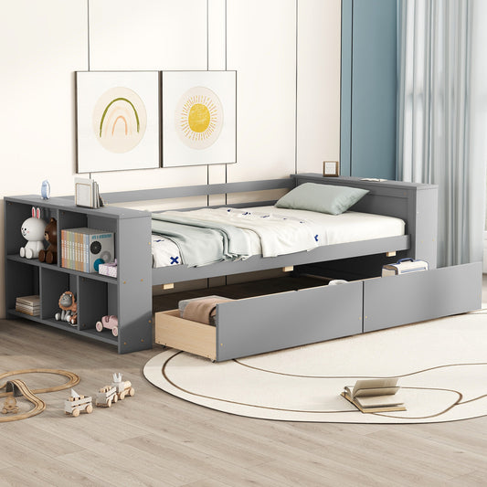 Niles Contemporary Storage Daybed Shelves