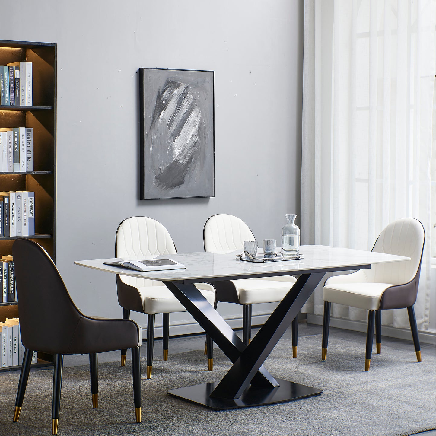 Somerset Modern Aspen Stone Dining Table