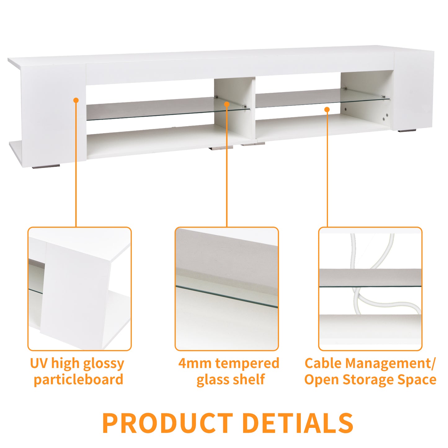Luz Modern High Gloss Entertainment Center