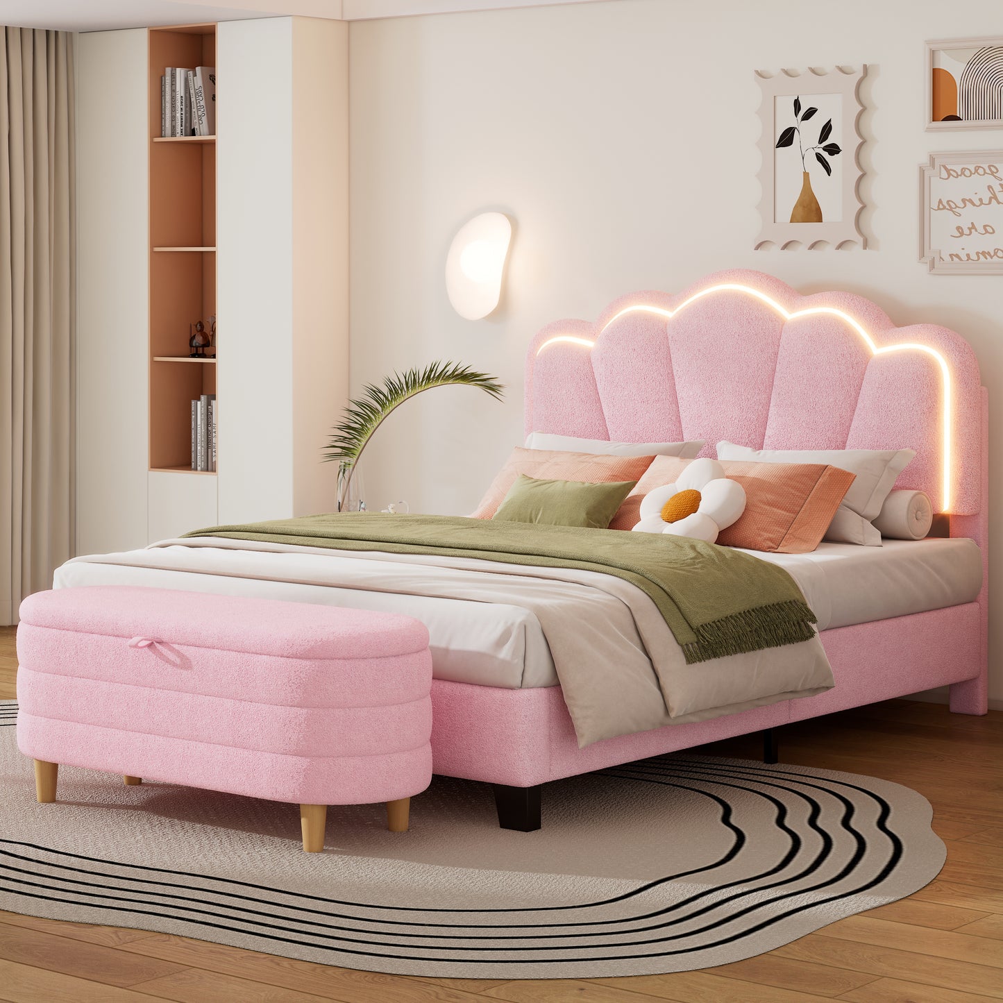 Marcel Contemporary LED Upholstered Bedroom Sets