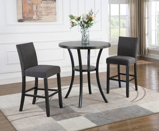 Centerville Contemporary Biony 3-Piece Round Bar Table Set