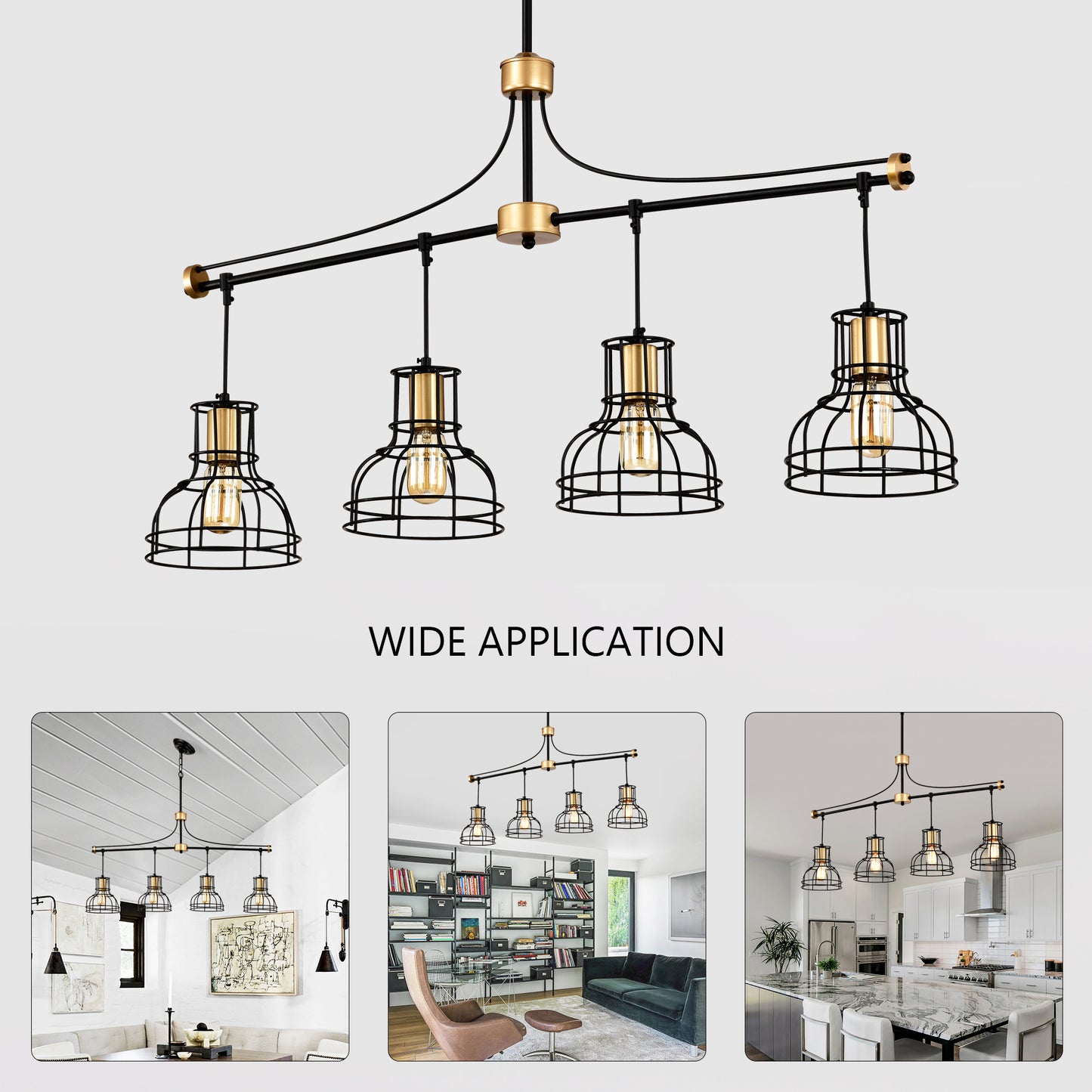 Jiron Industrial Farmhouse Linear Chandelier
