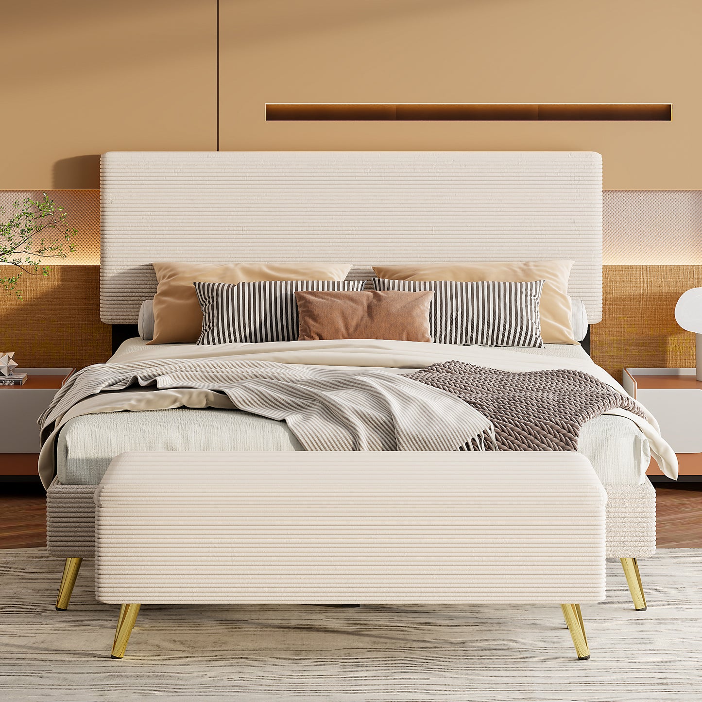 Healdsburg Contemporary Velvet Storage Bedroom Sets