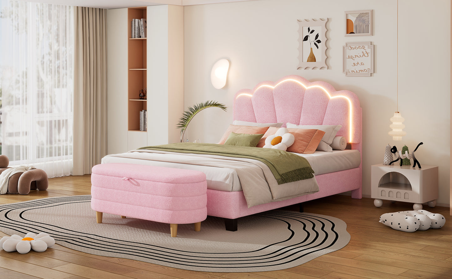 Marcel Contemporary LED Upholstered Bedroom Sets