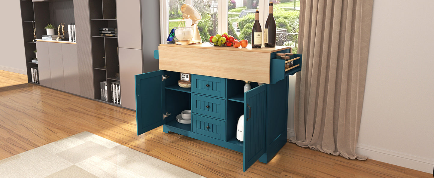 Cleo Modern Rolling Kitchen Cart