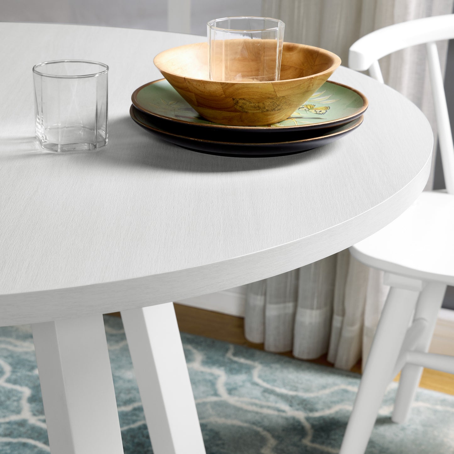 Napa Contemporary Velvet Round Dining Table