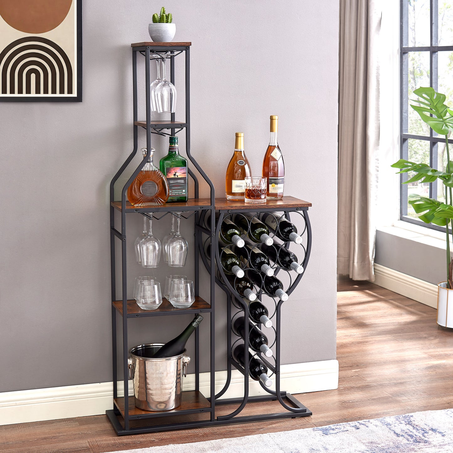 Luz Industrial Standing Wine Rack